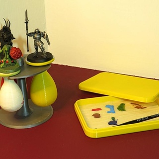 miniatures peindre ensemble charl éducation art Plastique outils marteau guerre table citadelle Vallejo model holder wet palette 3d print model - Mito3D