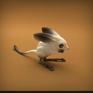 long-eared jerboa animal den miniatures Toys & Games Animal Creature Figures creature cute desert figure nature sculpture statue toy companion miniature wildlife mouse dnd rodent presupported supported 3d print model - Mito3D