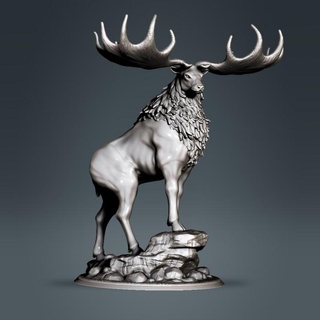 megaloceros clynche art  Tabletop Tabletop Characters & Creatures Fantasy Universe Tabletop Tabletop Characters & Creatures Store tabletop dnd megaloceros  3d print model - Mito3D