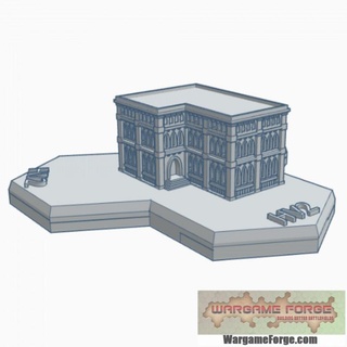 gotik bina 93 altıgen harita ölçek hmsg093 savaş oyunu dövme mağaza arazi Battletech 3d print model - Mito3D