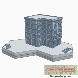 gothic building 95 hex map scale hmsg095 wargame forge Store terrain battletech 3d print model - Mito3D