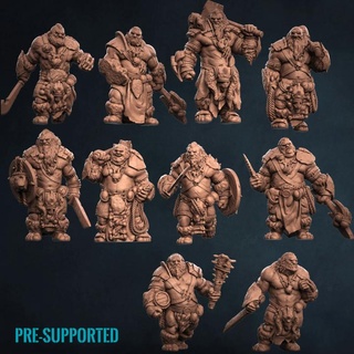 ogre unit pre-supported print minis Tabletop Characters & Creatures Fantasy Universe master hunter tyrant butcher ogor maneater slaughter ironguts mawtribes 3d print model - Mito3D