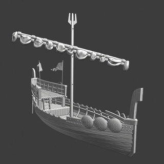 medieval lithuanian royal ship northern crusades miniatures Tabletop Characters & Creatures Historical Universe Vehicles Machines Store printable boat model sailing wargaming eastern 28mm scenery sail warship baltic crusader waterline 3d print model - Mito3D