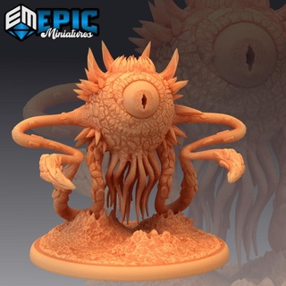 magma tyrant fire eye observer lava creature encounter epic-miniatures fantasy medieval monster rpg warhammer sla enemy land tabletop dungeon dnd pathfinder npc pre-supported burning supported pre 3d print model - Mito3D