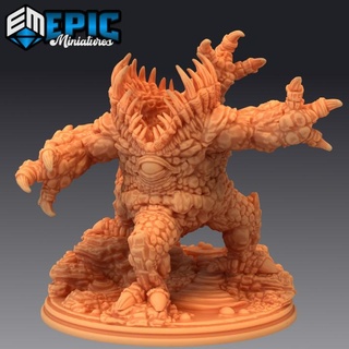 gem devourer treasure eater earth elemental creature classic encounter epic-miniatures fantasy medieval monster rpg stone warhammer hunter sla enemy tabletop mouth destroyer dungeon dnd xorn crawler pathfinder npc pre-supported supported pre 3d print model - Mito3D