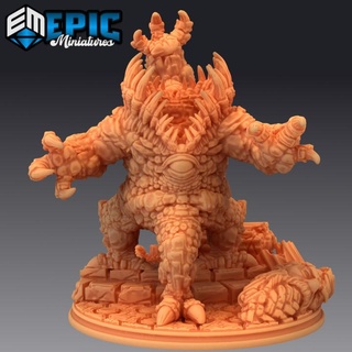 gem devourer attacking treasure eater earth elemental creature classic encounter epic-miniatures fantasy medieval monster rpg stone warhammer hunter sla enemy tabletop mouth destroyer dungeon dnd xorn crawler pathfinder npc pre-supported supported pre 3d print model - Mito3D