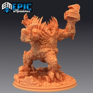 gem devourer hunting treasure eater earth elemental creature classic encounter epic-miniatures fantasy medieval monster rpg stone warhammer hunter sla enemy tabletop mouth destroyer dungeon dnd xorn crawler pathfinder npc pre-supported supported pre 3d print model - Mito3D