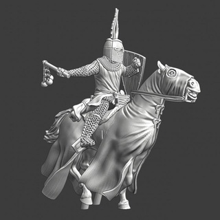 medieval mounted teutonic knight swinging flail northern crusades miniatures Tabletop Characters & Creatures Historical Universe Store display figure model terrain wargaming miniature warfare tabletop order cavalry 28mm scenery lake crusader peipus livonian 3d print model - Mito3D