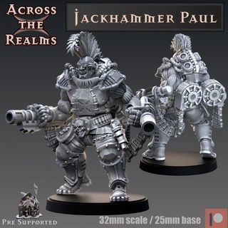 jackhammer paul - ganger boss across realms Tabletop Characters & Creatures Sci-Fi Universe Store 40k gaming rpg warhammer miniature necromunda tabletop dnd goliath stimmer 3d print model - Mito3D
