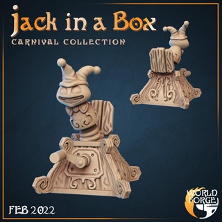 jack box world forge miniatures Tabletop Characters & Creatures Fantasy Universe clown fantasy present terrain toy props carnival dnd scenery scatter jack-in-a-box 3d print model - Mito3D