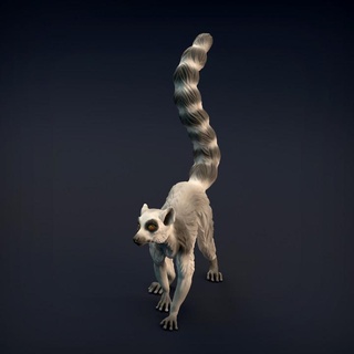ring-tailed lemur animal den miniatures Toys & Games Animal Creature Figures creature cute figure nature sculpture statue toy companion miniature wildlife ape collectible dnd presupported supported 3d print model - Mito3D