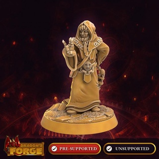 human male cleric dragon's forge miniatures Tabletop Characters & Creatures Fantasy Universe Store boss dragons hero player rpg magic miniature roleplaying tabletop adventure spell d&d 28mm encounter class robe npc 3d print model - Mito3D