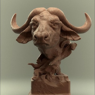 savanna bust buffalo unsupported doombellstudio  Toys & Games Animal & Creature Figures Store Fan Art Busts stl animal animals bust buffalo busts  3d print model - Mito3D