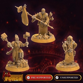 human male cleric bundle dragon's forge miniatures Tabletop Characters & Creatures Fantasy Universe Store battle dragons hero mini party rpg character magic miniature roleplaying tabletop adventure d&d encounter npc 3d print model - Mito3D