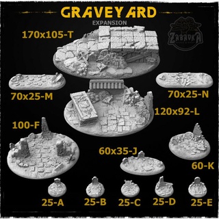 graveyard 1 base toppers zabavka workshop Tabletop accessories Store 3D Printable Terrain Fantasy cross fantasy topper warhammer obelisk wargame dnd basetoppers 3d print model - Mito3D