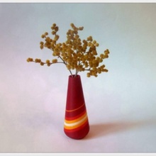 red vase & garden 3d print model - Mito3D