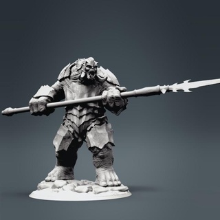 armoured troll spear clynche art Tabletop Characters & Creatures Fantasy Universe Store armor tabletop dnd 3d print model - Mito3D