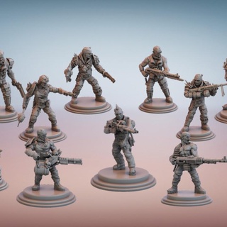 cultist rabble army deal zbsminiatures 40k rpg sci-fi wargaming warhammer tabletop wargame starfinder forgeofdestiny zbs 3d print model - Mito3D