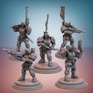 manzu ama command bundle zbsminiatures 40k rpg sci-fi wargaming warhammer tabletop wargame starfinder forgeofdestiny zbs 3d print model - Mito3D