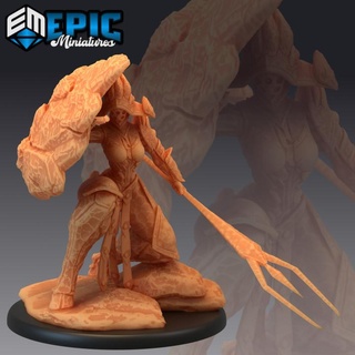 gaia shield maiden defending guardian goddess legendary warrior epic-miniatures fantasy medieval monster rpg warhammer sla enemy tabletop dungeon dnd pathfinder npc pre-supported supported pre 3d print model - Mito3D