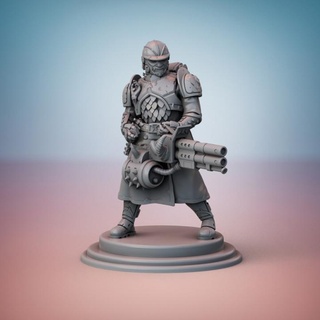 cult guard double flamethrower specialist ammo bearer zbsminiatures 40k rpg sci-fi wargaming warhammer tabletop wargame starfinder forgeofdestiny zbs 3d print model - Mito3D