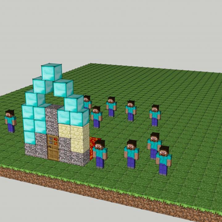 shahid's minecraft castle 3D print model - Mito3D
