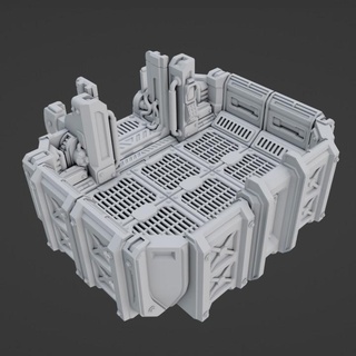 Spacehulk hvac turbo ascenseur paumetroisdee table 3D imprimable terrain Sci espace ponton turbolift 3d print model - Mito3D