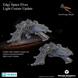 tagliente spazio elfo luce incrociatore costruttore anima fucina studio tavolo personaggi creature Sci Fi universo veicoli macchine edgyspaceelf 3d print model - Mito3D