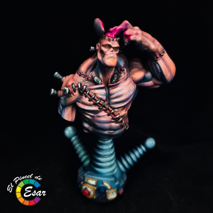 franky bust - fantasy football undead start player 3d printing samurai Tabletop Characters & Creatures Sci-Fi Universe Fan Art Busts professional bloodbowl fantasyfootball zombi 3D print model - Mito3D