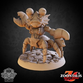 crab folk boss pre-supported included dice heads Tabletop Characters & Creatures Fantasy Universe d&d dnd crabfolk presupported crabboss crabfolkboss spre-supported 3d print model - Mito3D