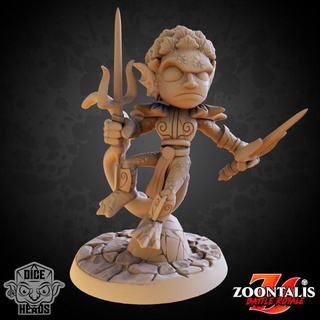 mermaid rogue pre-supported included dice heads Tabletop Characters & Creatures Fantasy Universe d&d dnd presupported mermaidrogue 3d print model - Mito3D