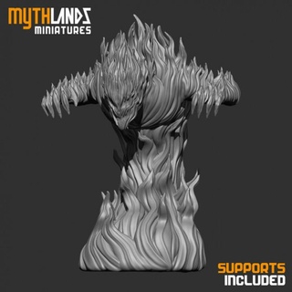 fire elemental mythlands miniatures Tabletop Characters & Creatures Fantasy Universe Store monster rpg miniature mage wargame dungeon dnd mythlandsminiatures 3d print model - Mito3D