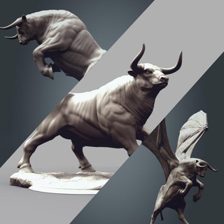 auroch pack clynche art Toys & Games Animal Creature Figures Tabletop Characters Creatures Fantasy Universe Store bull tabletop dnd 3d print model - Mito3D