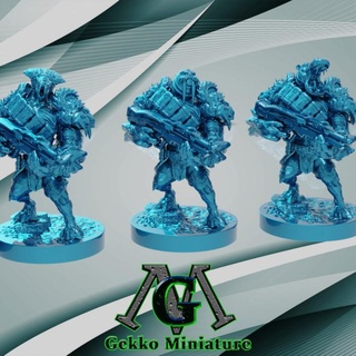 5 extraterrestre soldat gekko miniature table personnages créatures Sci univers boutique fantaisie scifi 3d print model - Mito3D