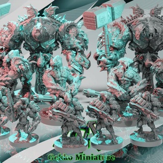 february release 17 alienarmy highly detailed stl model gekko miniature Tabletop Characters & Creatures Sci-Fi Universe alien army characters fantasy soldier scifi dreadnaught juggernat 3d print model - Mito3D