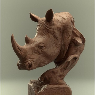 savanna bust rhino unsupported doombellstudio Toys & Games Animal Creature Figures Store Fan Art Busts stl animal animals rhinoceros busts 3d print model - Mito3D