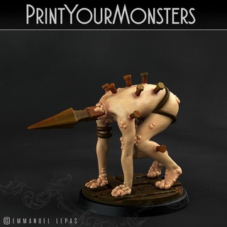 wretched thrall 3 printyourmonsters Tabletop Characters & Creatures Fantasy Universe Store print hell monster monsters patreon emmanuel silent tribe lepas wretch hil 3d print model - Mito3D