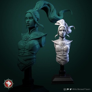 air master bust pre-supported white werewolf tavern  Tabletop Tabletop Characters & Creatures Fantasy Universe Store Fan Art Busts bust busts  3d print model - Mito3D
