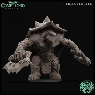 snapjaw tortle barbarian comet lord miniatures Tabletop Characters & Creatures Fantasy Universe Store dragons dungeons fighter warrior dnd dnd5e turtlefolk 3d print model - Mito3D