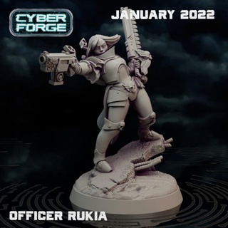 cyber forge raw power officer rukia titan miniatures Store 40k battle trooper warhammer commander necromunda core sister repentia 3d print model - Mito3D
