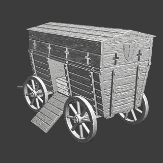 medieval fortified wagon - model northern crusades miniatures Tabletop Characters & Creatures Historical Universe Store 3d printable stl accessory gaming terrain war wargaming miniature warfare cart 28mm scenery protected hussite 3d print model - Mito3D