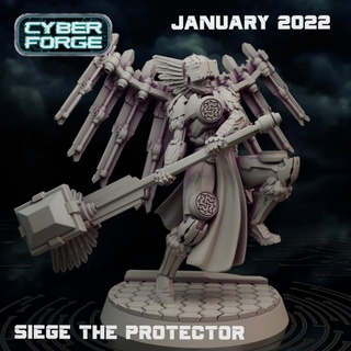 cyber forge raw power siege protector titan miniatures Store battle hero leader wargames warrior scout jetpack sisters skirmish seraphim 3d print model - Mito3D