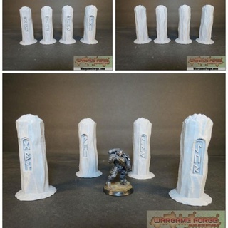 small norse rune standing stones set 4 wargame forge Store 40k fantasy space terrain warhammer age 28mm wolves dnd sigmar 3d print model - Mito3D