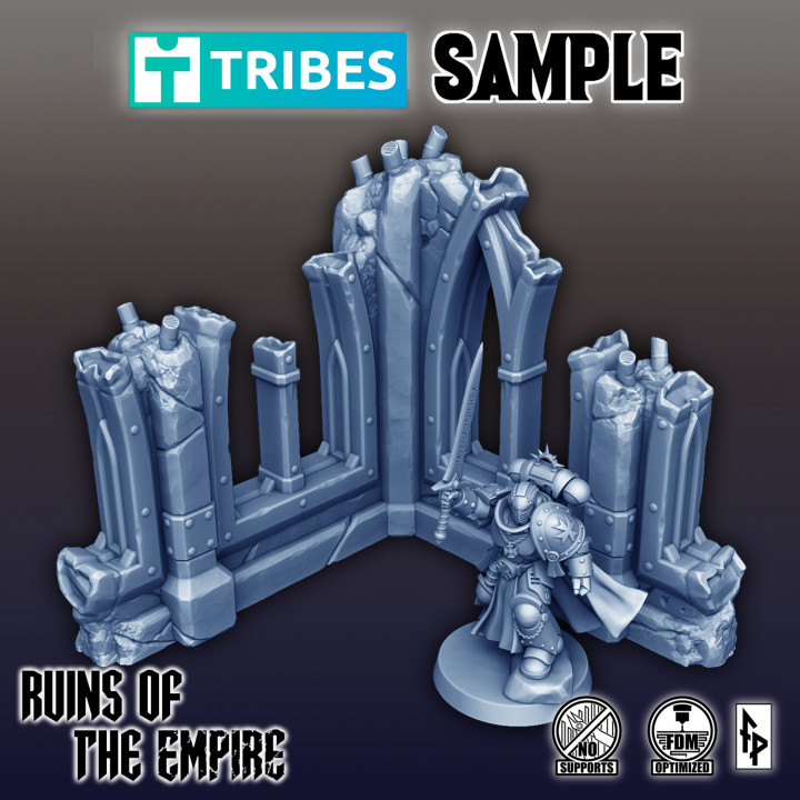 muestra tribus febrero 2022 prohibido huellas dactilares mesa 3D imprimible terreno fantasía 40k miniaturas juegos guerra juego necromunda catedral 28mm warhammer40k dispersión matar equipo 3D print model - Mito3D