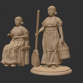 fat barmaid different poses philip sin's miniatures Tabletop Characters & Creatures Fantasy Universe Store bar collection fantasy human medieval rpg set warhammer character tabletop village villager d&d dnd pathfinder tavern maid npc 3d print model - Mito3D
