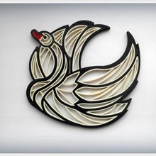 quilling swan & garden 3d print model - Mito3D