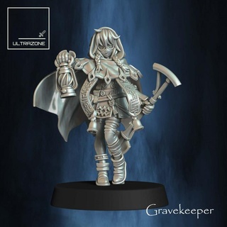 gravekeeper iskra amida Anime & Manga anime girl mini miniature priest caster tabletop dungeon dnd cleric druid gravedigger 3d print model - Mito3D