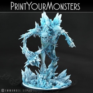 hoarfrost ettin skeleton 1 printyourmonsters Tabletop Characters & Creatures Fantasy Universe Store print game monster warhammer ice monsters tabletop dnd 4k frost hoarforst 3d print model - Mito3D