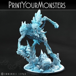 hoarfrost ettin skeleton 2 printyourmonsters Tabletop Characters & Creatures Fantasy Universe Store print game monster warhammer ice monsters tabletop dnd emmanuel pathfinder 4k frost lepas supported 3d print model - Mito3D