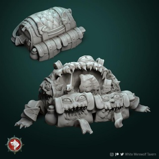 mimic bag pre-supported white werewolf tavern  Tabletop Tabletop Characters & Creatures Fantasy Universe Tabletop Tabletop Characters & Creatures Store creature monster tabletop wargame dnd mimic dndcreature  3d print model - Mito3D